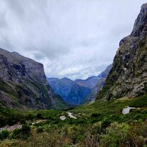 20250501_121453 An awe-inspiring valley lay before us as we travel along the Milford Sound Highway just before we reached Hundred Falls.