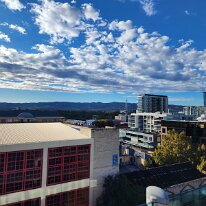 20250416_082819 A view of Adelaide from our hotel the Majestic Roof Garden Hotel.