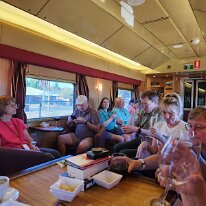 20250416_123514 Some of our group onboard the Ghan in the 