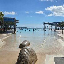 20250422_110725 The #1 attraction along the Cairns Esplanade is the Lagoon. This public swimming pool is a refreshing oasis in the heart of the tropical city.
