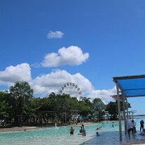 IMG_2364 The Cairns Esplanade Lagoon swimming hole, volleyball courts, outdoor gym, skate park, and public BBQs are all free for anyone to use.
