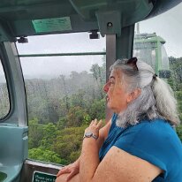20250424_095714 The ride up to Kuranda was a very wet one as it was raining the whole trip. Because of that we decided to stop at the two change over locations of the cableway...