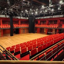 20250426_093139 This is the Studio Theater a flexible space with 280 permanent seats (some of which can be folded up) and a maximum capacity of 400, depending on configuration.