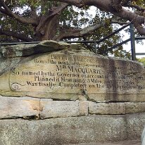 20250426_111909 Mrs Macquarie's Chair is an exposed sandstone rock cut into the shape of a bench, on a peninsula in Sydney Harbour. It was hand carved by convicts in 1810, for...