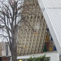 20250429_084314 The Cardboard Cathedral, formally called the Transitional Cathedral, in Christchurch, New Zealand, is the transitional pro-cathedral of the Anglican Diocese of...