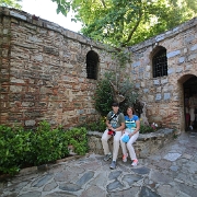 IMG_1337 Kris and Sharon after exiting the Chapel. The Chapel was rebuilt upon the original foundations of the house of the Blessed Virgin and that have been determined...