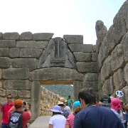 IMG_1001-2 The Lion Gate; two lionesses flank the central column and is the main entrance to the Acropolis of Mycenae.