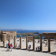 IMG_1592 The Propylaea of the Sanctuary. A monumental staircase leads to a stoa and a wall with five door openings. The lateral wings of the stoa had six columns with...