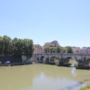 IMG_2045 Ponte Sant'Angelo, once the Aelian Bridge or Pons Aelius, meaning the Bridge of Hadrian, is a Roman bridge in Rome, Italy, completed in 134 AD by Roman Emperor...