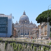 IMG_2048 Our first look at St. Peter's Basilica in Rome, Italy from the Ponte Sant'Angelo bridge.