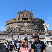 IMG_2050 Sharon and Kris in front of the Castel Sant'Angelo. The Mausoleum of Hadrian, usually known as Castel Sant'Angelo (Castle of the Holy Angel), is a towering...