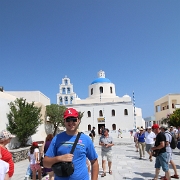 IMG_1737 Kris in front of another church in Oia, Santorini