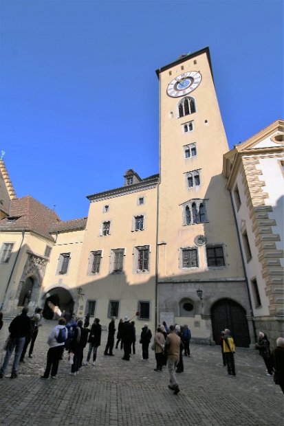 M_Regensburg00026 Roman Tower dating from the 2nd century, and the Herzogshof, a residence of the Dukes of Bavaria